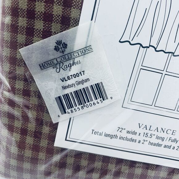 Home Collection by Raghu Red Check Newberry Gingham Valance 72x15.5” #vl670017 - Picture 4 of 6